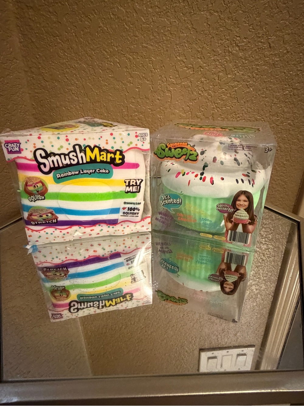SmushMart Rainbow Layer Cake Squishy and Cupcake Toy - Multicolor